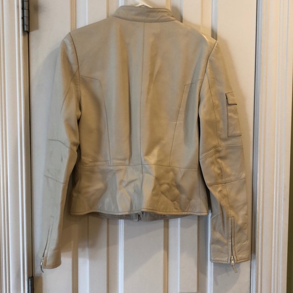 Jessica by Christopher L Cream Leather Jacket - Picture 2 of 3